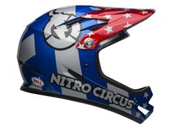 Cyklistická helma Bell Sanction - red/slv/blue nitro circus