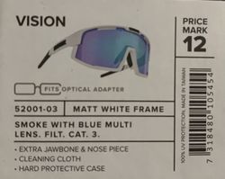 Cyklistické brýle Blizz VISION Matt White Smoke w Blue Multi Cat. 3