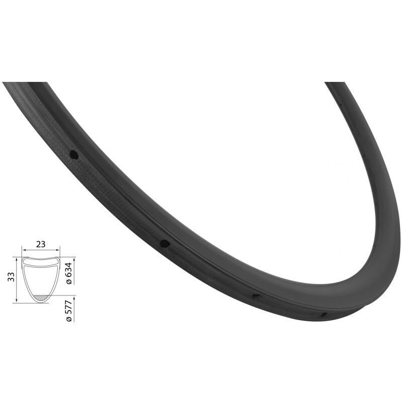 Karbonové galuskové silniční ráfky Force 33mm