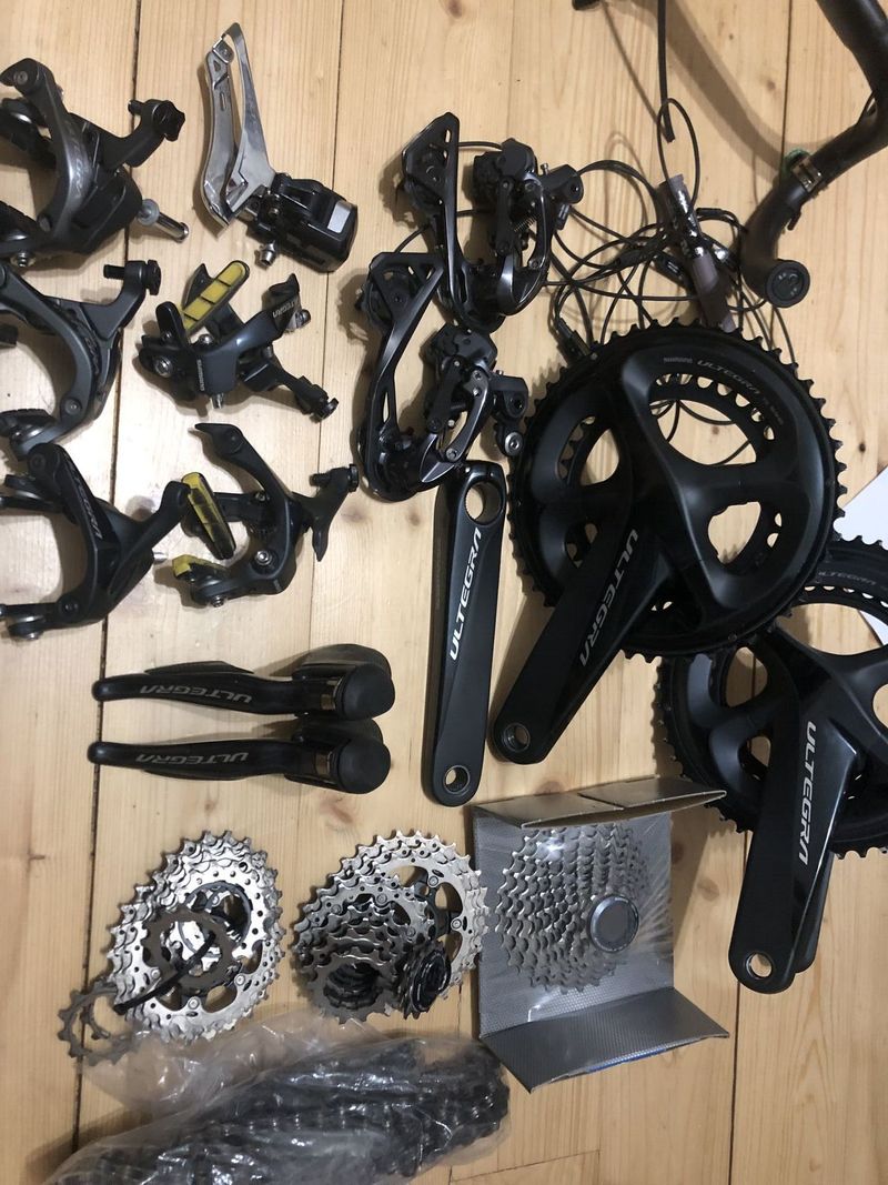 sada Shimano Ultegra Di2 2x11s mechanika, kompletní!
