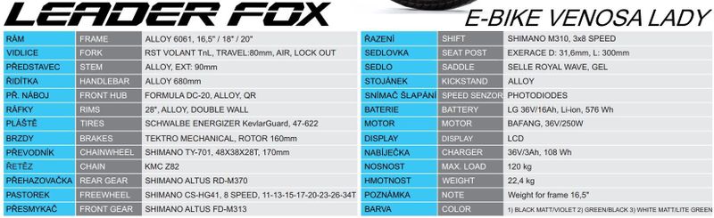 Trekingové Elektrokolo LEADER FOX VENOSA Lady