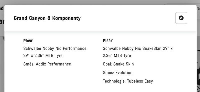 Prodám Schwalbe Nobby nic a Snakeskin