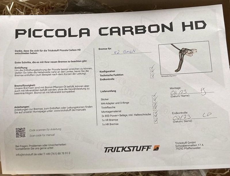 TRICKSTUFF PICCOLA CARBON HD /Rezervace/
