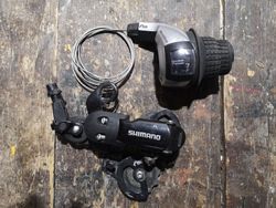 Přehazovačka Shimano 7s + Gripshift řazení
