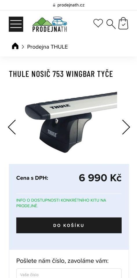 Střešní podélníky Thule Nosič 753 Wingbar