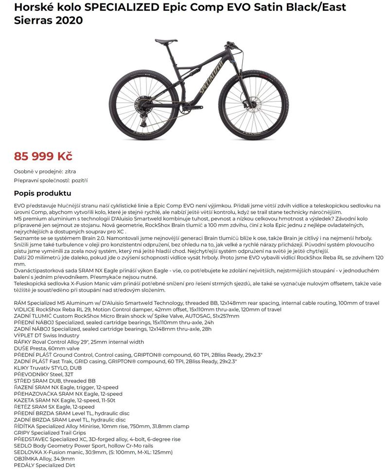 Specialized Epic Comp Evo 2020 - XL