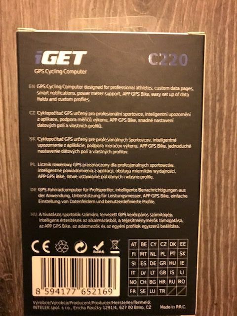 Prodám nový cyklopočítač iGET C220 + držák
