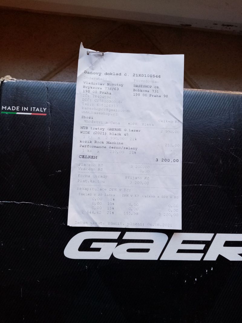 MTB tretry Gaerne Laser wide Black, vel. 45 