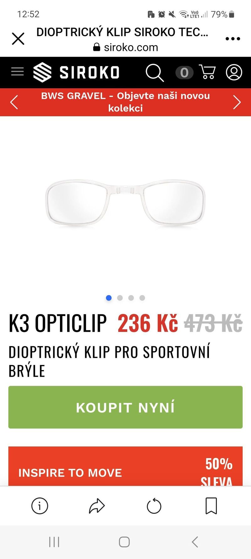 Fotochromatické brýle +klip