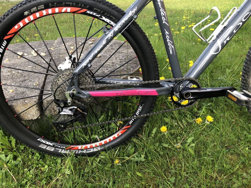 Kolo prodoli, karbon vidlice, shimano brzdy, sada SLX 1/11, váha 10 kg