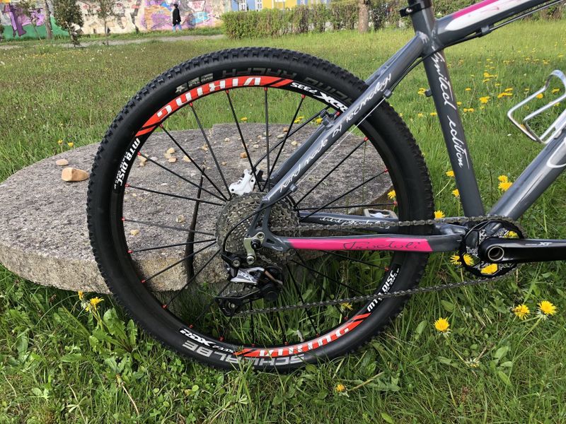 Kolo prodoli, karbon vidlice, shimano brzdy, sada SLX 1/11, váha 10 kg