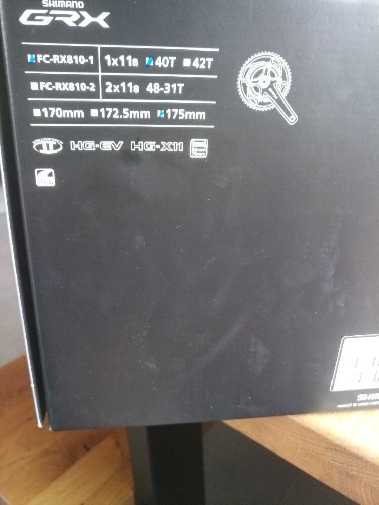 Nové kliky SHIMANO GRX 810-1 délka 175, převodník 40 zubů
