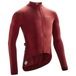 Pánský dres na silniční cyklistiku s dlouhým rukávem Racer červený (Decathlon)