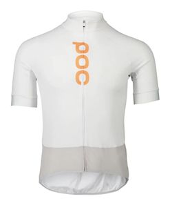 Cyklistický dres POC M's Essential Road Logo Jersey - Hydrogen White/Granite Grey
