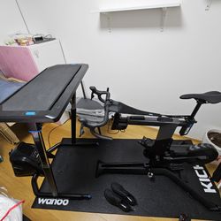 Wahoo KICKR Bike + Headwind + Cycling Desk + Floormat