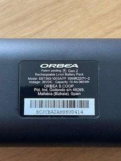 ORBEA RS GEN2 INTERNAL 360 WH BATTERY