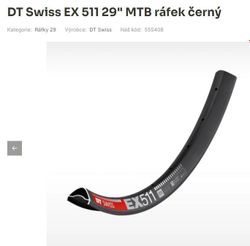 Nový ráfek DT Swiss EX 511 29", 32H