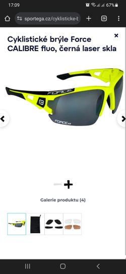 Fluo cyklistické brýle Force CALIBRE s černými laser skly a UV 400 využijí díky výměnným sklům všich