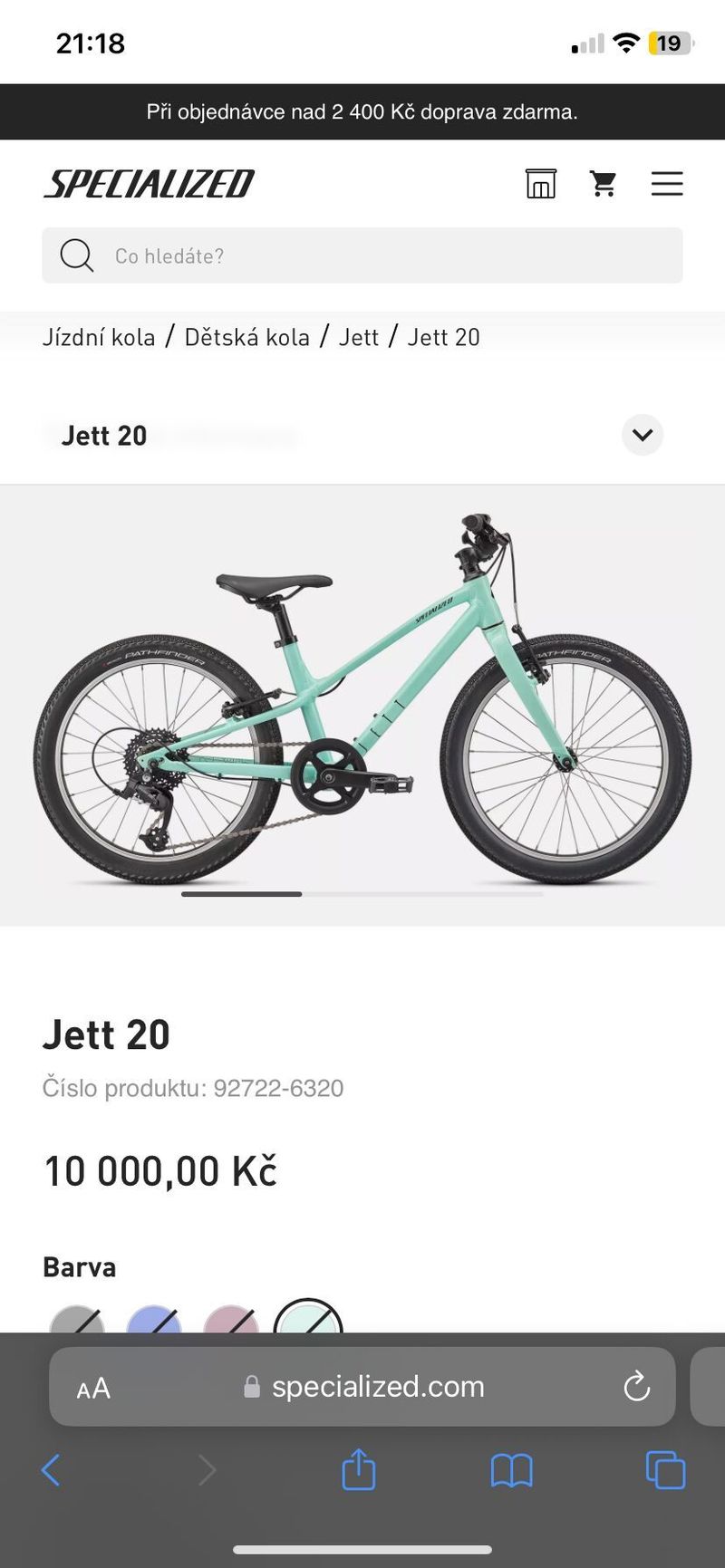 Prodám dětské kolo Specialized Jett 20"