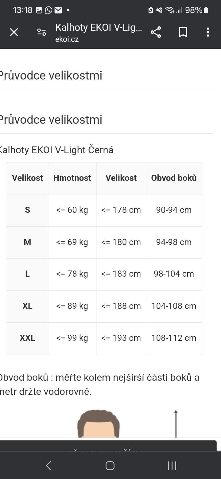 Zimní kalhoty EKOI V-LIGHT INVERNO XL