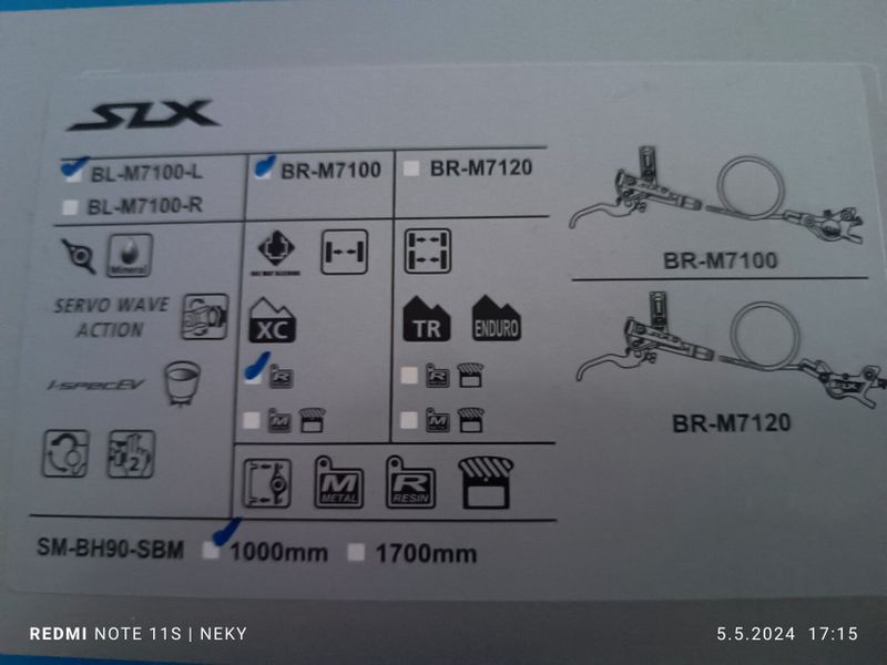 Brzdy Shimano SLX BL-M7100-R,BL-M7100-L