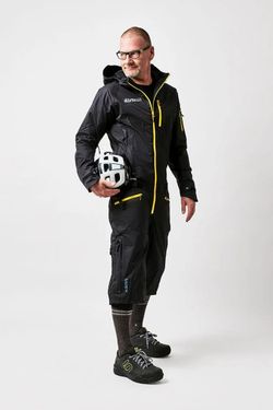 Nepoužitá s vysačkami, nepromokavá, větruodolná a paropropustná DIRTSUIT PRO EDITION BLACK/YELLOW