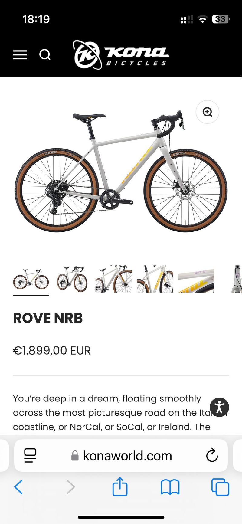 Gravel Kona Rove NRB SRAM Apex 