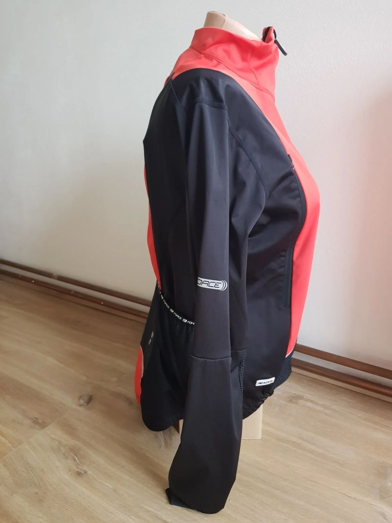 Červeno-černá cyklistická bunda FORCE vel. M