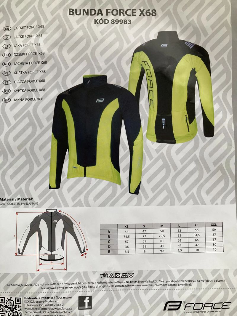 Zateplený dres FORCE X68 velikost "L"