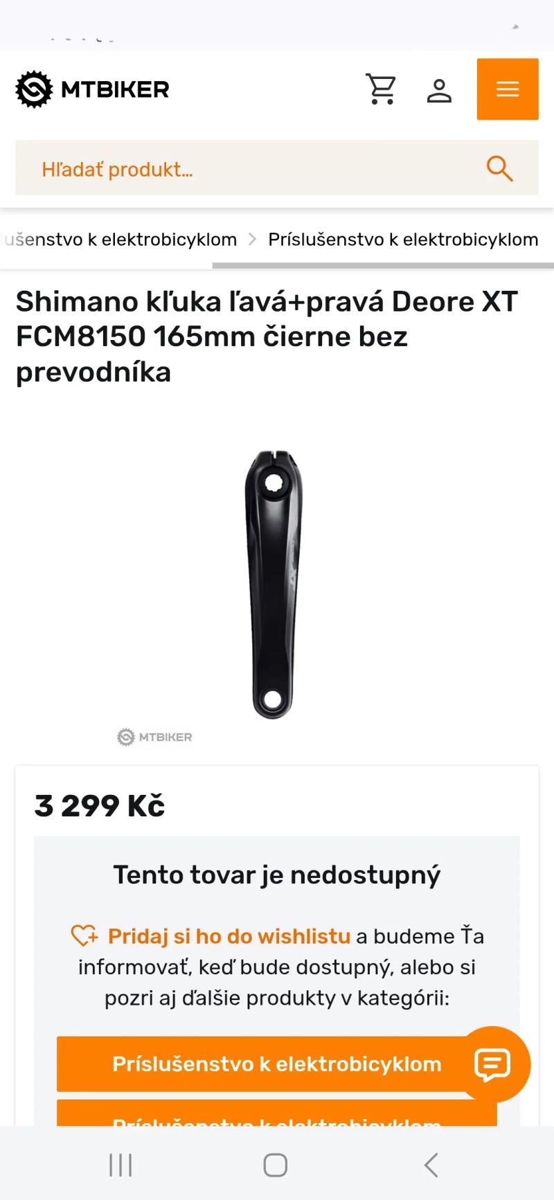 Nové E-bike kľuky Shimano XT Steps Fc-M8150 160mm