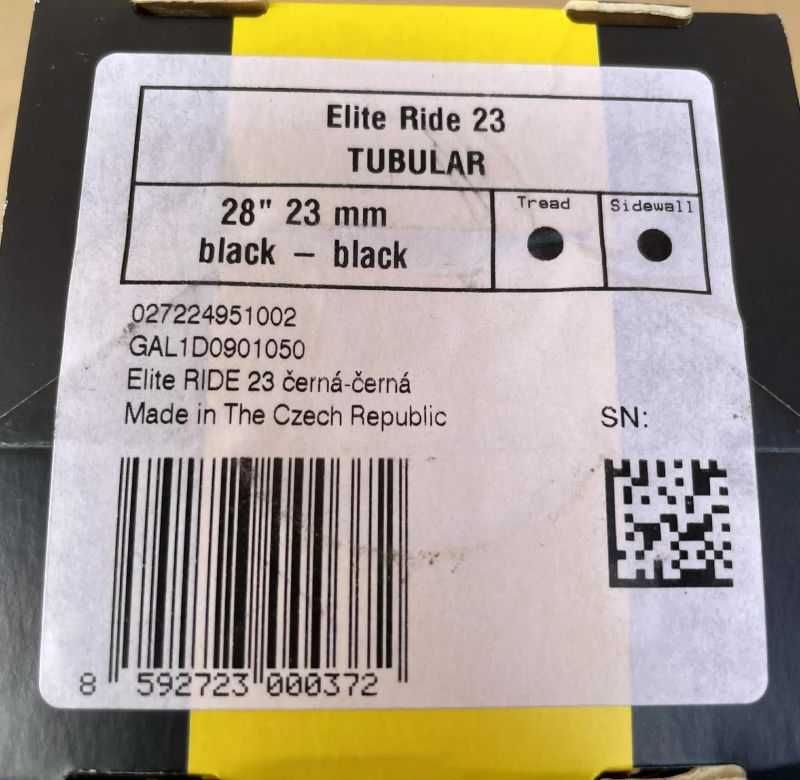 Galuska TUFO ELITE RIDE 23 mm, černo-černá