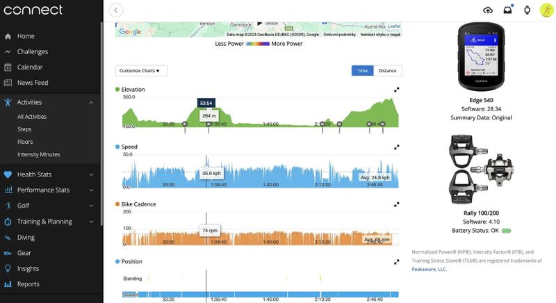 Pedály Garmin Rally™ XC200 - Měřič výkonu se dvěma snímači