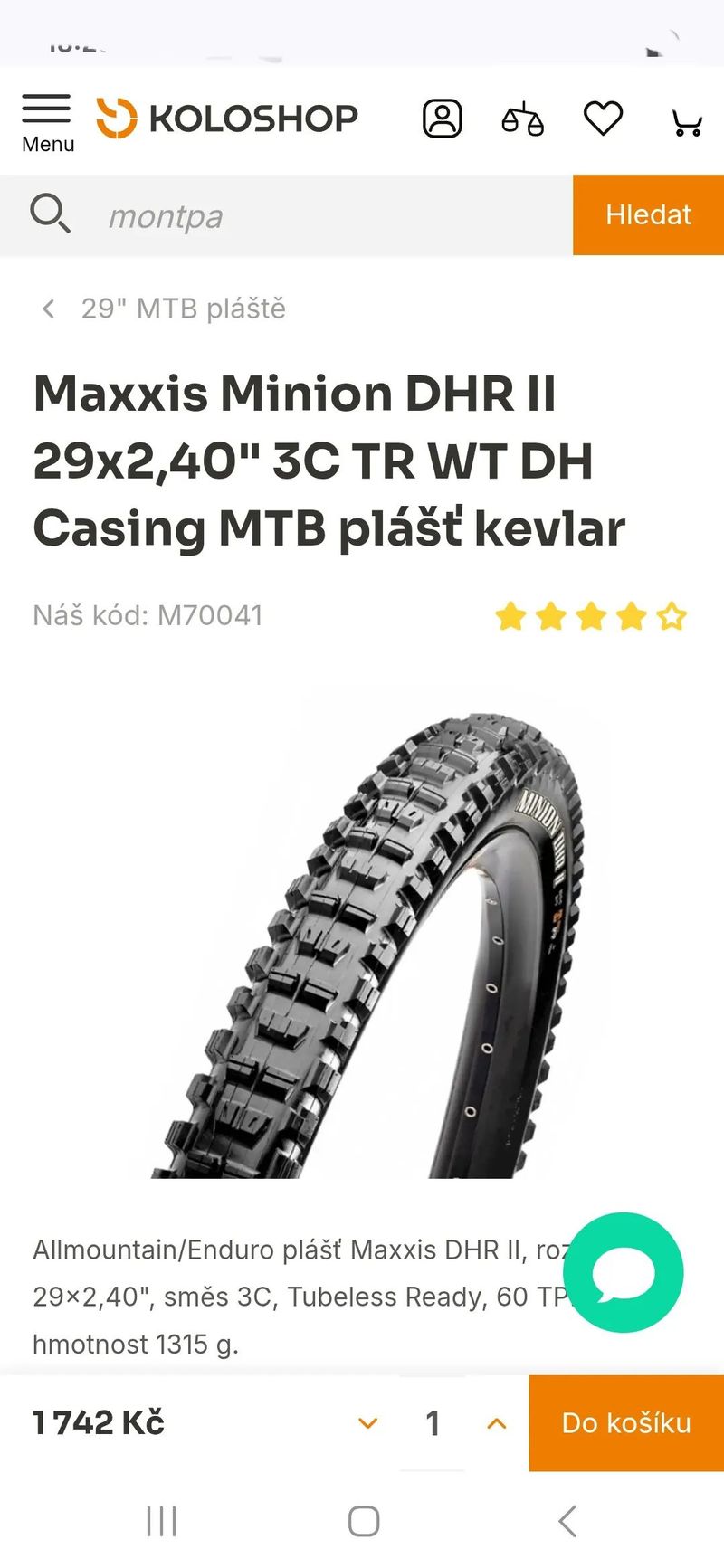Nové Maxxis Minion DHF + DHR II WT 3C MaxxTerra TR 29"