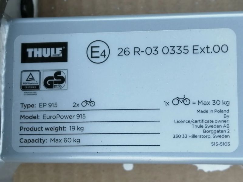 Nosič kol Thule EuroPower 915 – nový, nepoužitý