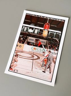 Dráhová cyklistika / print / velodrom / Brno / vintage / retro