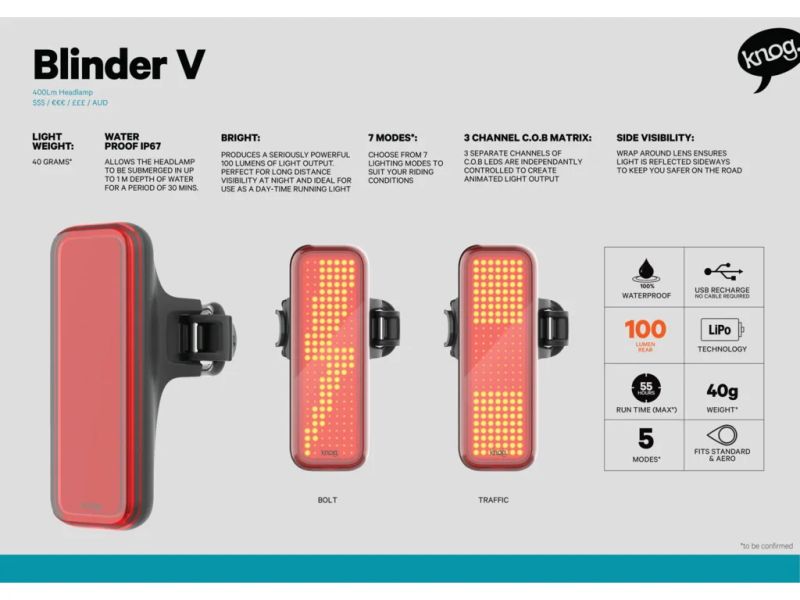 Zadní blikačka Knog BLINDER V BOLT