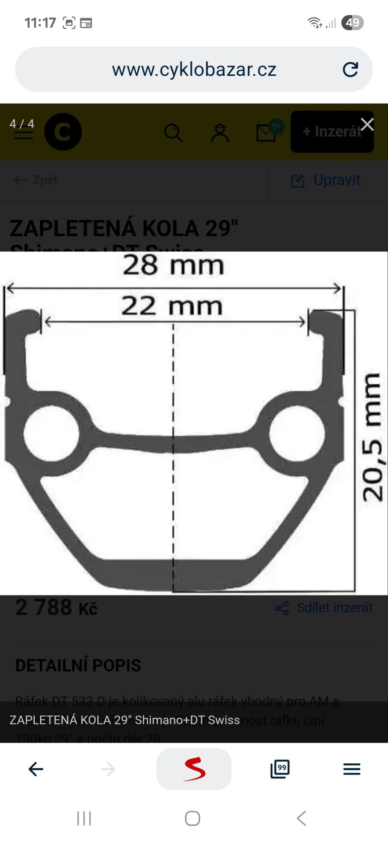ZAPLETENÁ KOLA 29" Shimano+DT Swiss