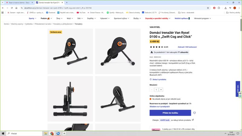 Chytrý trenažér Van Rysel D100