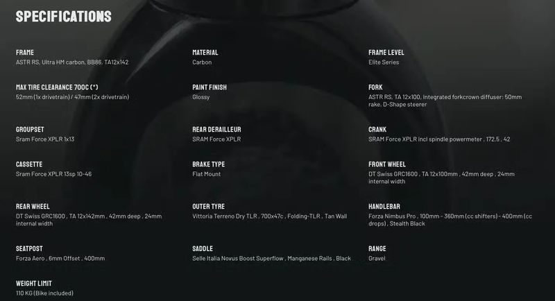Ridley ASTR RS SRAM FORCE XPLR 13sp pro postavu 178-185cm