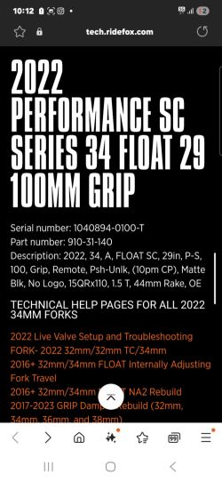 Vidlice Fox 34 float sc performance 100mm