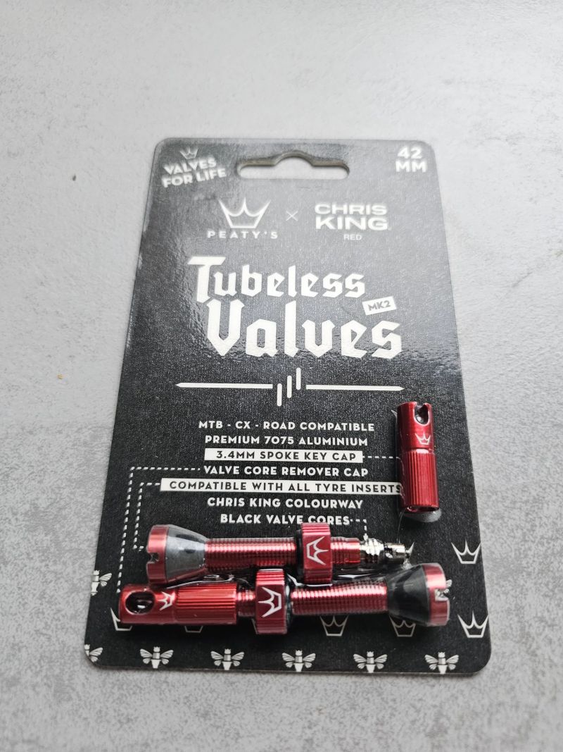 Peaty's bezdušové ventilky Chris King MK2 42mm 