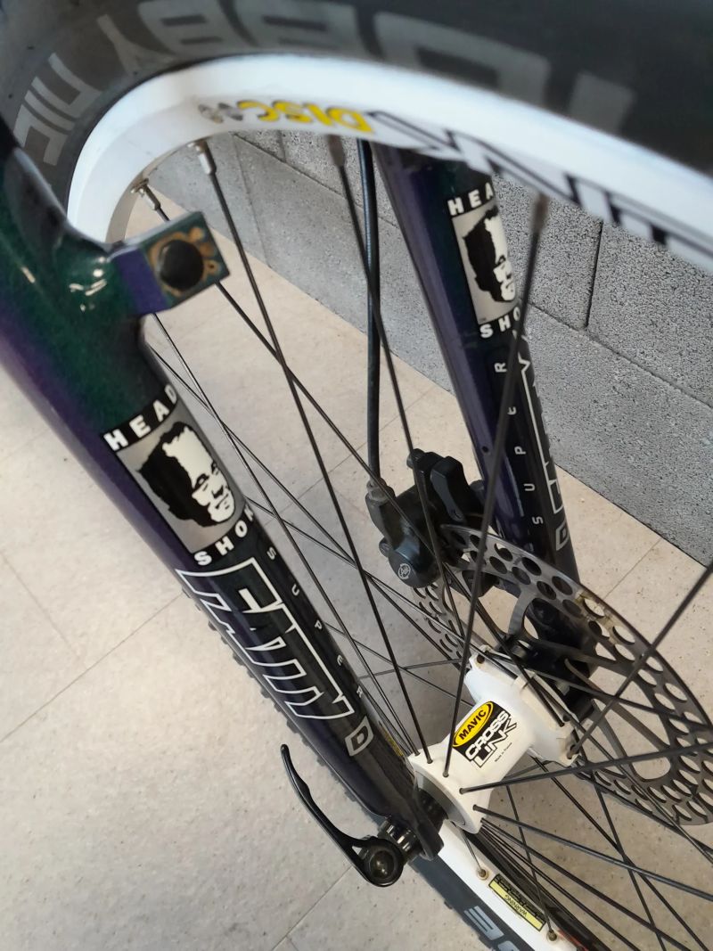 Cannondale Super V Raven 1000 disc, rok 2000, Mavic Crosslink, CODA Tarantula, Fox