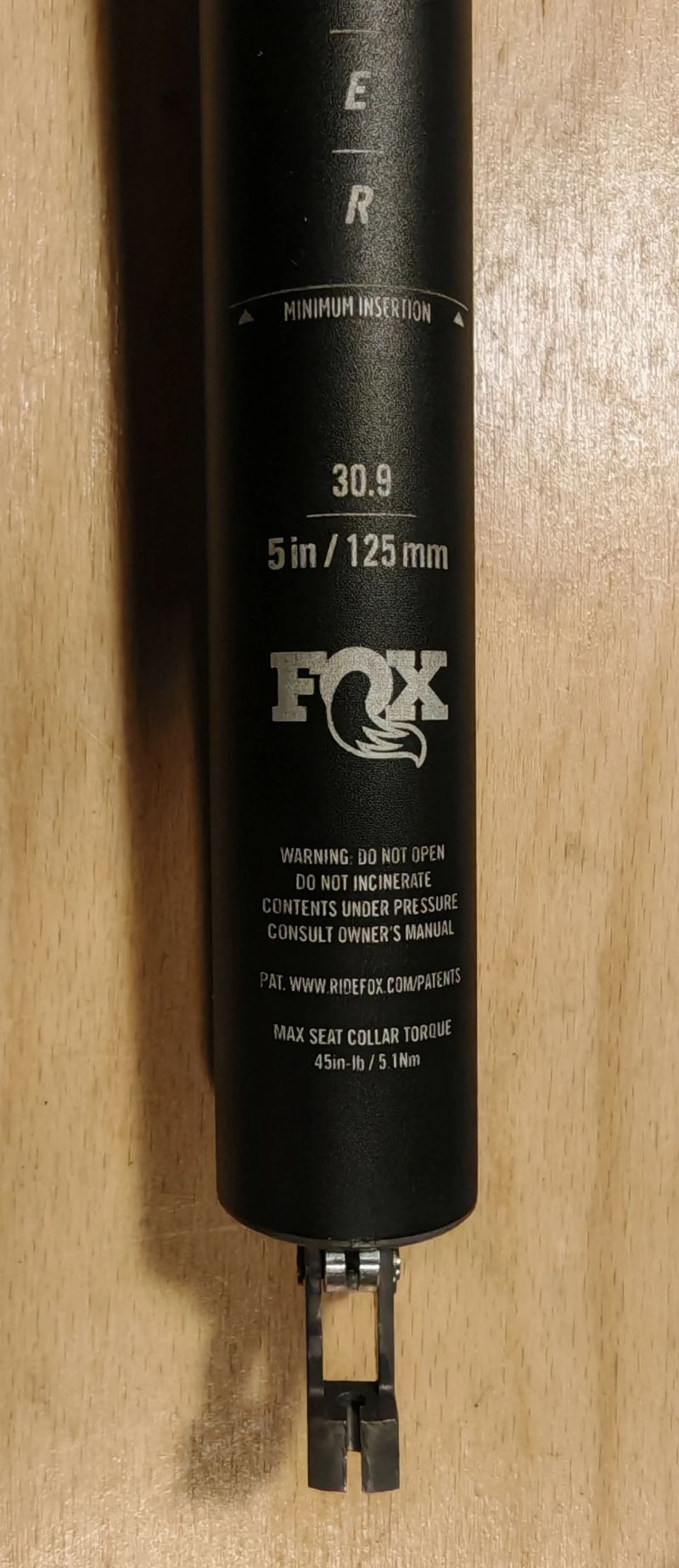 teleskopická sedlovka Fox Transfer 2 Factory, zdvih 125mm, průměr 30,9mm