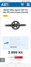 Gravel kliky SRAM Apex a Rival 42 z. Nové 