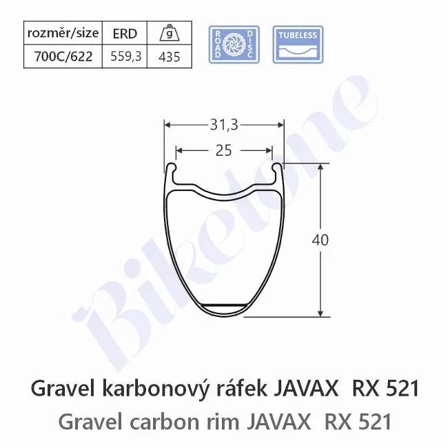 Zapletená kola JAVAX RX521 Carbon