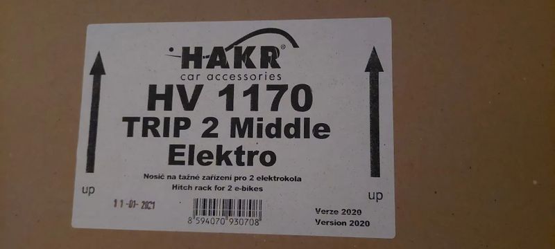 Nosič na tažné zařízení na 2 kola / elektrokola Hakr Trip 2 Middle elektro - sklopný