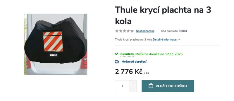 Thule krycí plachta na 3 kola