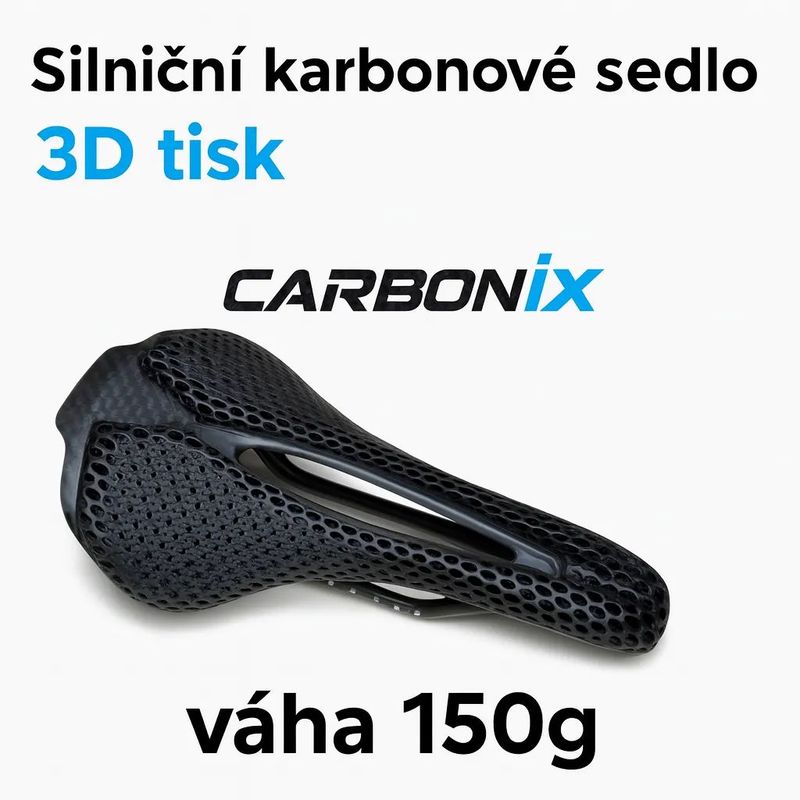 Carbonix Aero 1.0 – 3D tištěné Ultra lehké karbonové silniční sedlo (150g!)