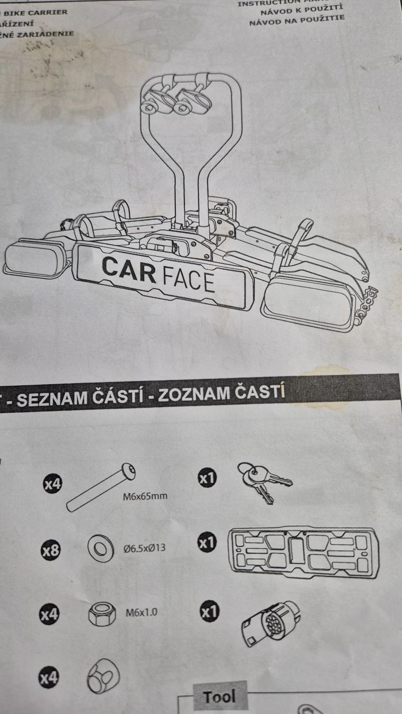 Nosič na závěs auta dvě elektrokola CARFACE