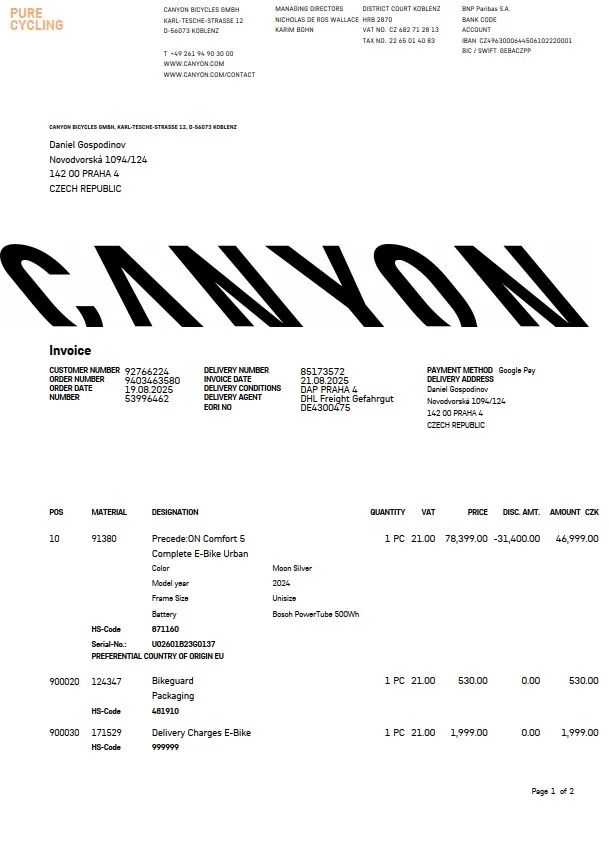Canyon Precede:ON Comfort 5 Bosch PowerTube 500Wh